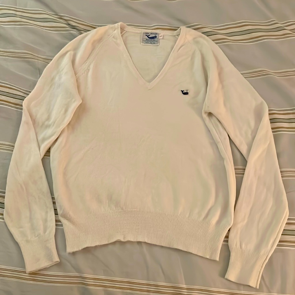 Vintage Lady Whaler Bermuda Cashmerette 100% Orlon Lightweight Vneck Sweater